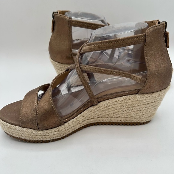 New Eileen Fisher Wanda Espadrille Platform Wedge Sandal, Metallic Bronze 9.5 - Picture 5 of 10
